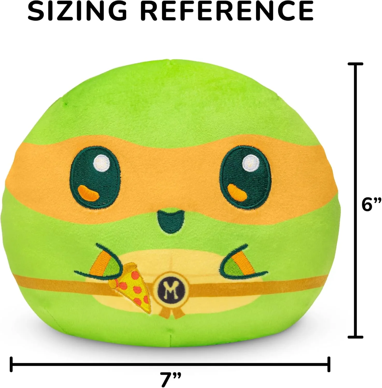 TeeTurtle Teenage Mutant Ninja Turtles 6" Reversible Plushie - Michelangelo - Cute Kawaii Soft Stuffed Animal
