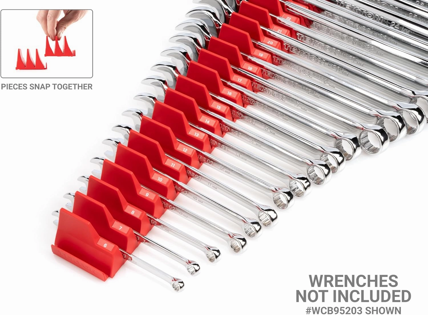 TEKTON 40-Tool Modular Wrench Organizer Set (Red) | OTM92240 | Made in USA
