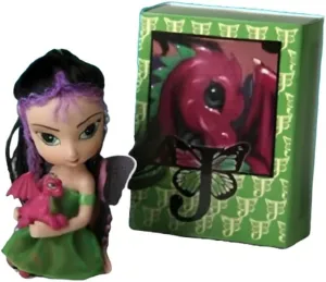 The Ashton-Drake Galleries Amethyst Dragon Fairy Figurine Doll with Matchbox Home from The Dragonling Darlings Collection Issue #6 by Fantasy Artist Jasmine Becket-Griffith 3-inches