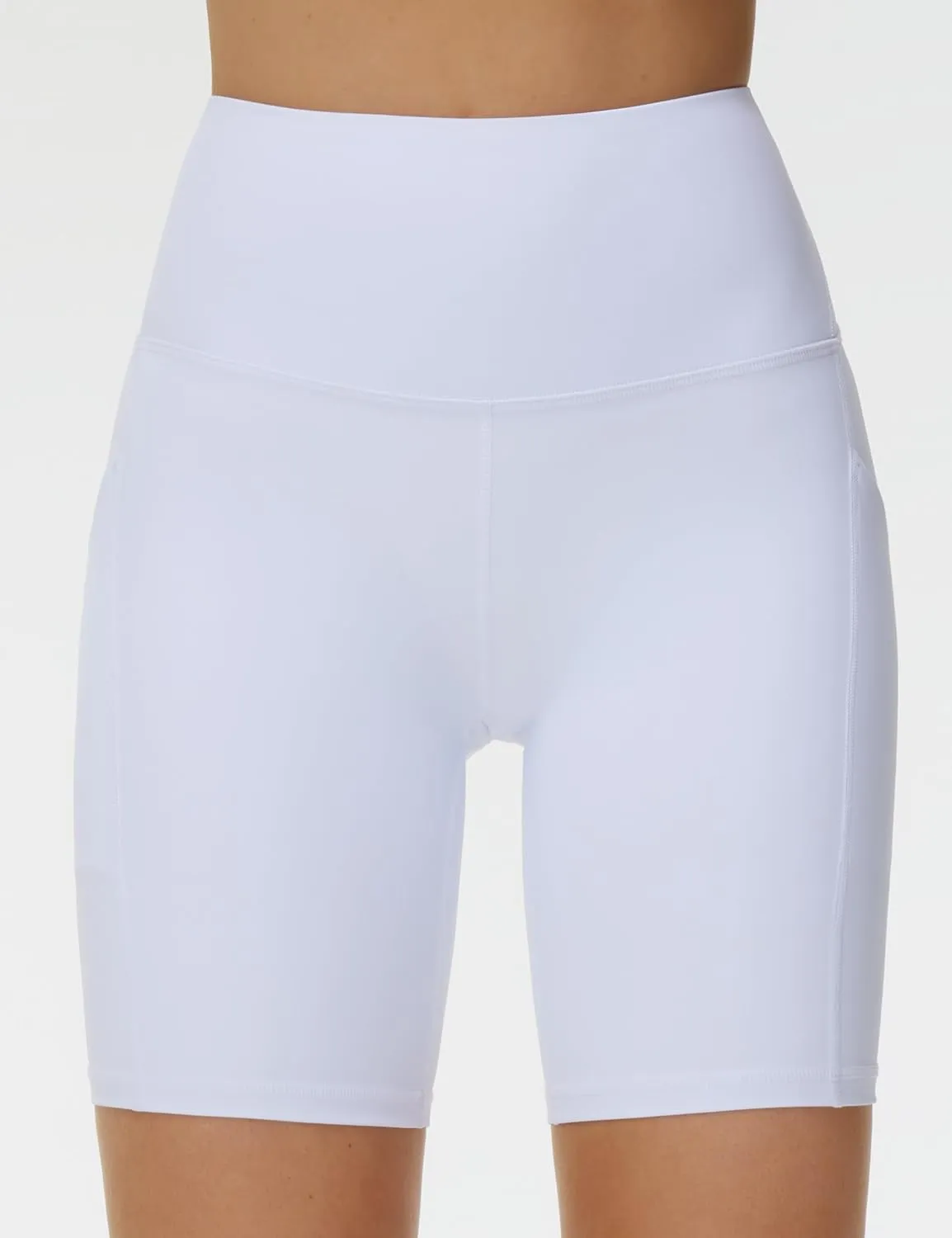 THE GYM PEOPLE Women's High Waist Workout Shorts Stretchy Tummy Control Yoga Biker Running Shorts with Pockets