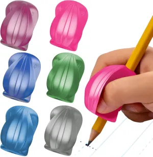 The Pencil Grip Pencil Grips, The Crossover Grip, Metallic Ergonomic Writing Aid For Righties And Lefties, Colorful Pencil Grippers, Assorted Metallic Colors, 6 Count - TPG-17706