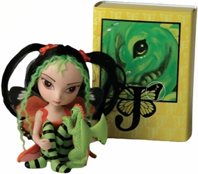 The Ashton-Drake Galleries Onyx Dragon Fairy Figurine Doll with Matchbox Home from The Dragonling Darlings Collection Issue #4 by Fantasy Artist Jasmine Becket-Griffith 3-inches