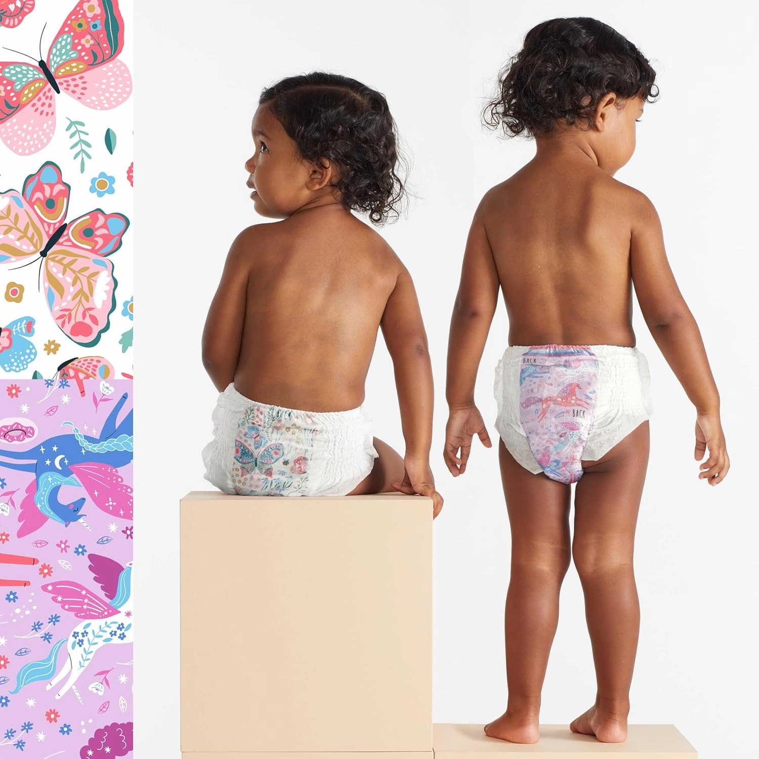The Honest Company Clean Conscious Training Pants for Sensitive Skin | Hypoallergenic, Fragrance Free | Magical Moments   Butterfly Kisses | Size 4T/5T (38  lbs), 48 Count