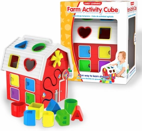 The Learning Journey - Early Learning - Farm Activity Cube - Shape Sorter for Toddlers Ages 12 Months and Up - Award Winning Toys