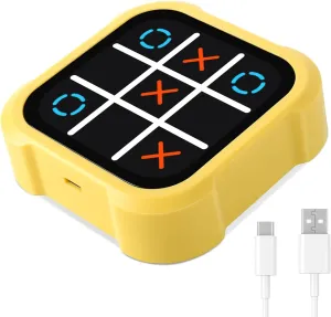 Tic Tac Toe Bolt Game, Electronic 4-in-1 Handheld Puzzle Game Console, Portable Infinite TicTacToe Travel Game for Educational and Memory Growth， Family, Toys Board Games for Kids and Adults