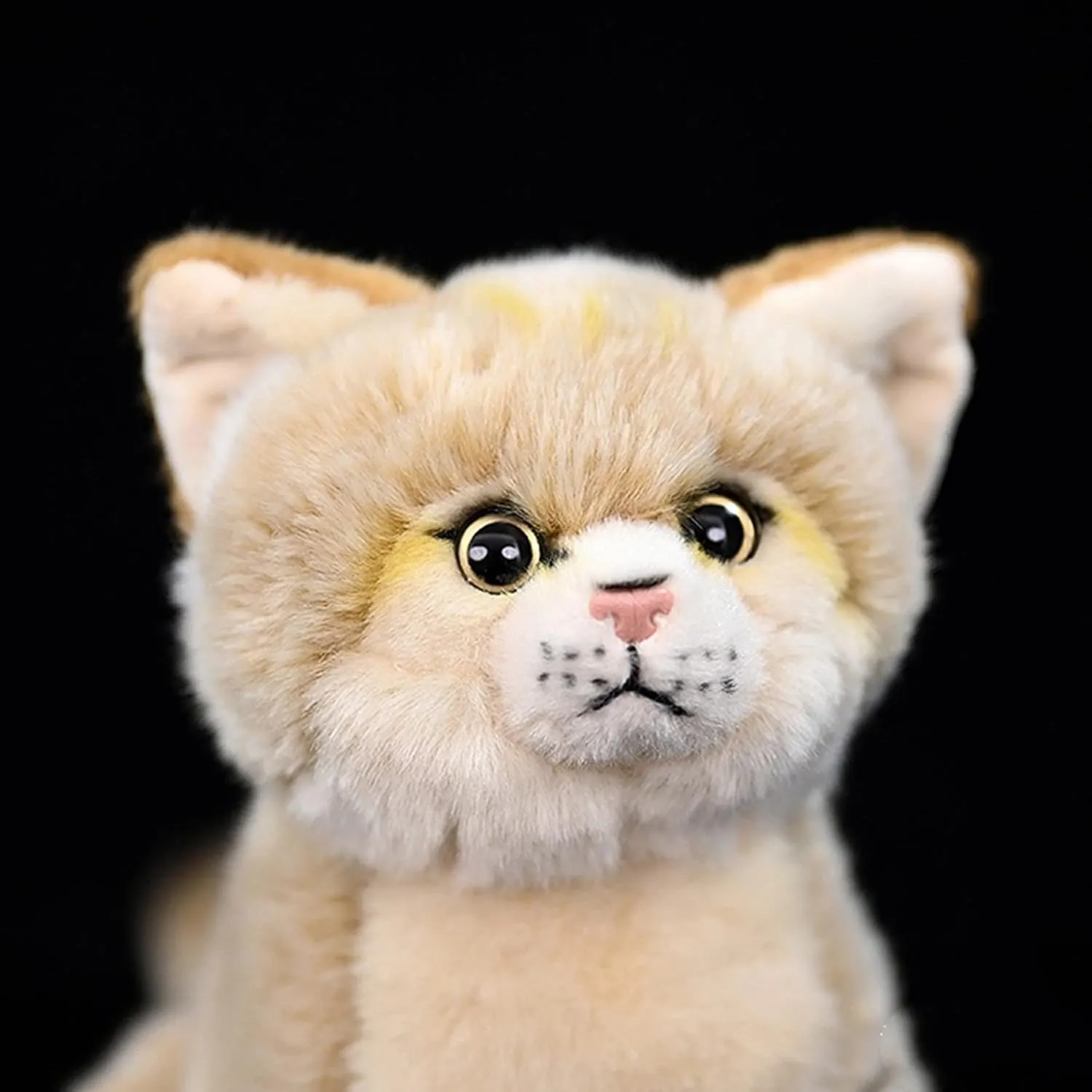 Tiny Heart Simulation Dune Cat Plush Toys, 9.84 Soft Realistic Sand Cat Stuffed Animal Toys Home Decoration Easter for Kids Boys and Girls