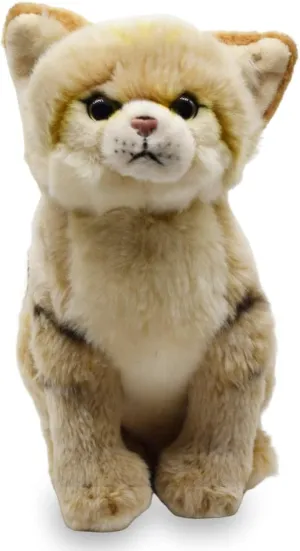 Tiny Heart Simulation Dune Cat Plush Toys, 9.84 Soft Realistic Sand Cat Stuffed Animal Toys Home Decoration Easter for Kids Boys and Girls