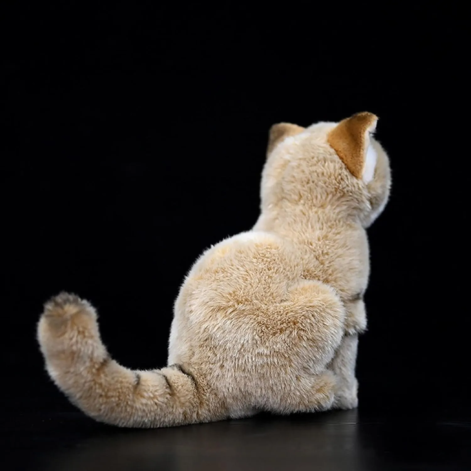 Tiny Heart Simulation Dune Cat Plush Toys, 9.84 Soft Realistic Sand Cat Stuffed Animal Toys Home Decoration Easter for Kids Boys and Girls