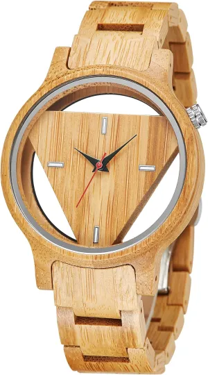 Tiong Brand Wooden Watches Mens with Handmade Colorful Bamboo Wood Watch Analog Date Quartz Wooden Watch for Men