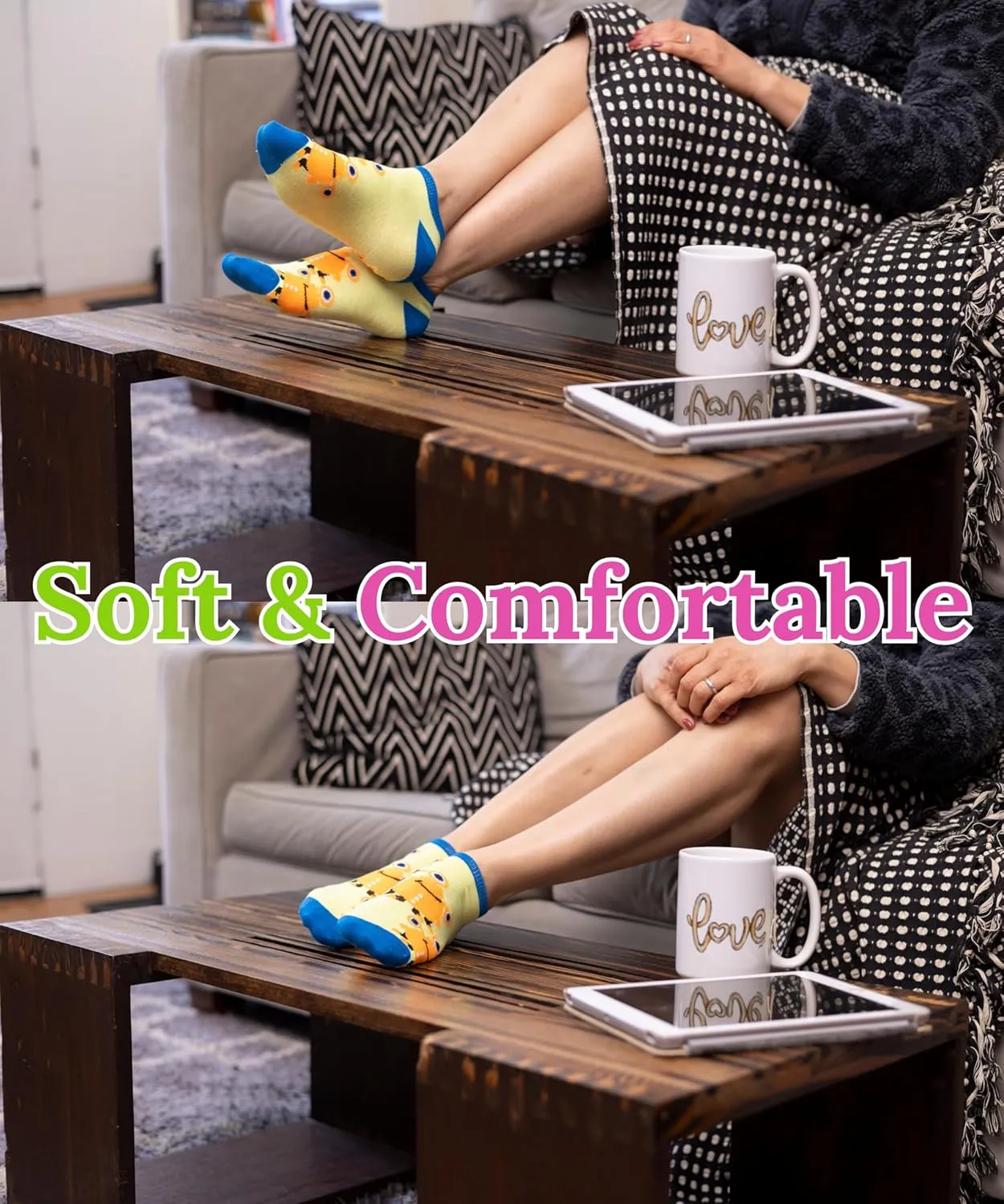 Tipi Toe Women's 20 Pairs Colorful Patterned Low Cut/No Show Socks