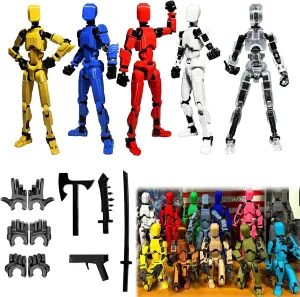 Titan 13 Action Figure,2025 New Lucky Robot 13 Action Figures,3D Printed Action Figure,Dummy Robot 13 Action Figures Desktop Decorations Game Gifts (5 pcs)