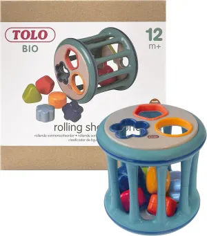Tolo Rolling Shape Sorter | Interactive Toy for Babies 12  Months | Includes 6 Colorful Shapes with Rattling Sounds | Develops Shape Recognition, Hand-Eye Coordination & Fine Motor Skills