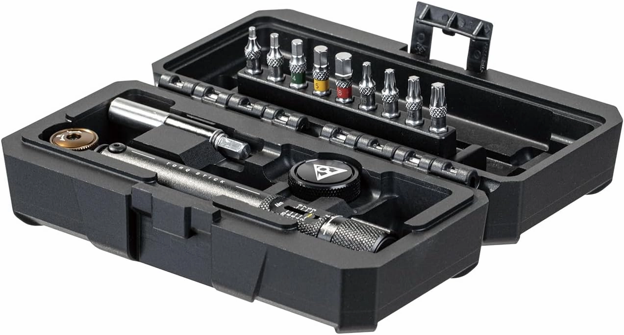 Topeak Torq Stick Pro 2-10 Nm, Tool Box w/TorqStick 2-10nm, Finger bit Holder, Speed Sleeve bit Holder, 9 Tool bits (2-10Nm, 9 Tool Bits)