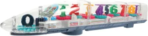 Totority Electric Toy Train for Boy Girl Transparent Body with Light and Music Educational Gear Train Toy for Boys and Girls Curiosity and Cognitive Skills Birthday