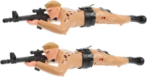 TOYANDONA 2pcs Crawling Soldier Action Figures for Interactive Educational for Boys Skill Building Army Safe Engaging Plaything for Early Learning and Physical Development