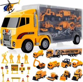 Toys for Boys,13 Pcs Engineering Die-cast Construction Car Toddler Toys for 3 Year Old Boys Vehicles Gifts Kids Toys for Age 3 4 5 6 7 Year Old Boys