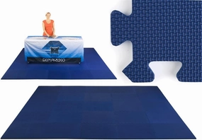 Trade Show Flooring is Navy Blue Foam Construction, Interlocking Pieces, Portable – 10 Feet by 10 Feet