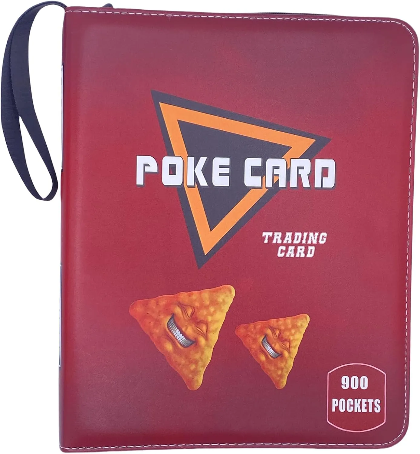 Trading Card Binder Album, 900 Pockets, 50 Removable Sleeves, 3-Ring Zipper, 9-Pocket Pages (Red 900)