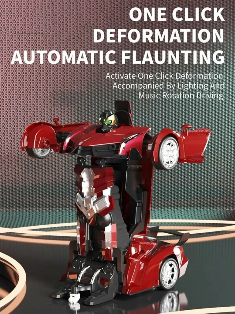 Transform Car Robot Sport Car with Remote Control (Red)