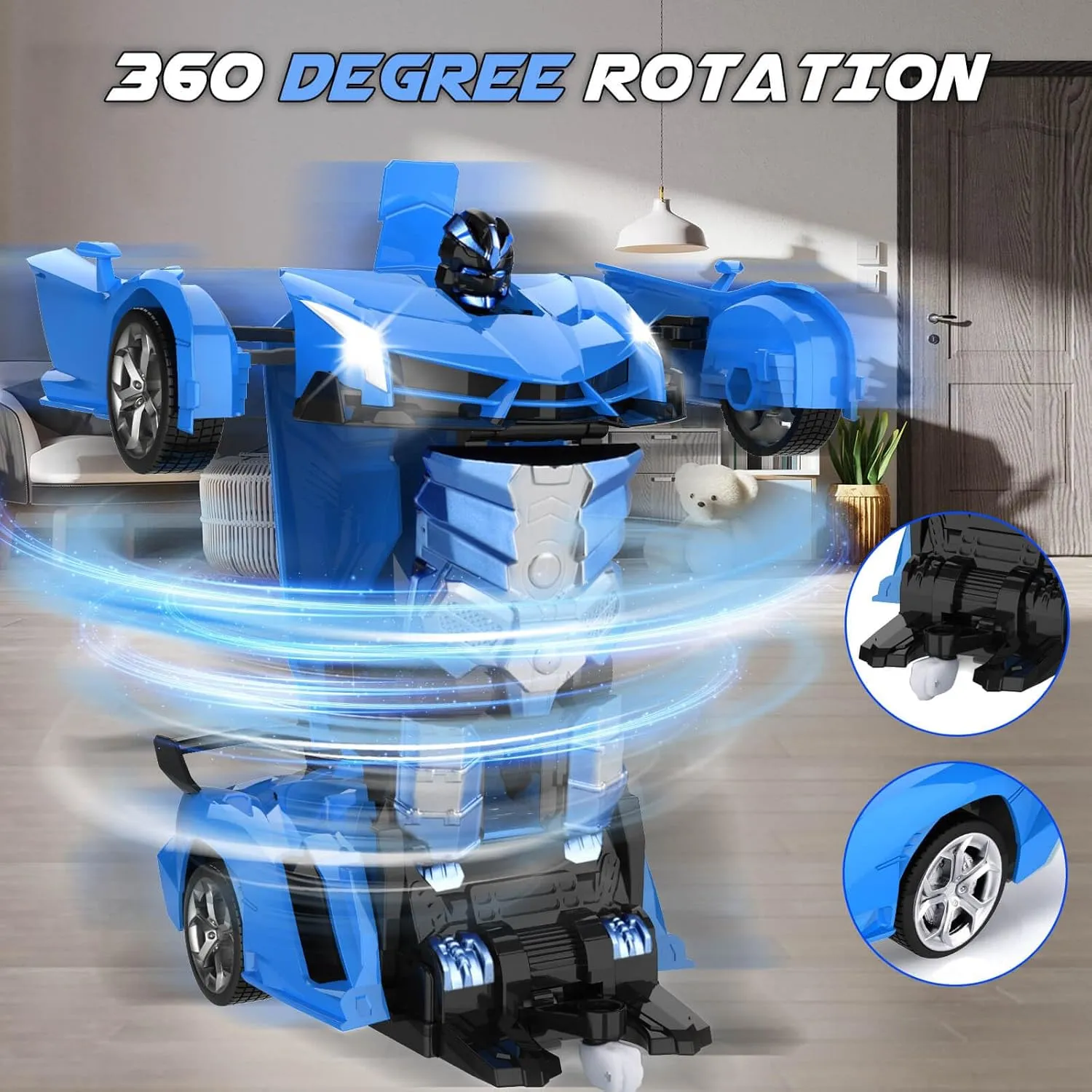 Transform Remote Control Car Toy for Kids 4-8, Remote Control Car for Boys 4-7, Transform Cars for Boys 4-6