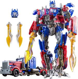 Transforming Toys Optimus Figures, Deformation Car Robot Toy with Extra Interchangeable Head & Weapons - Autobots Action Figure for Kids 7  , Birthday Toy
