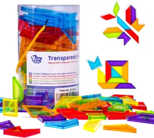 Transparent Pattern Blocks, 126 Pcs Geometric Shapes Blocks, Tangram Puzzles, Practice Sorting Counting Patterning, Math Manipulatives for Kids, Back to School Supplies, Teacher Supplies