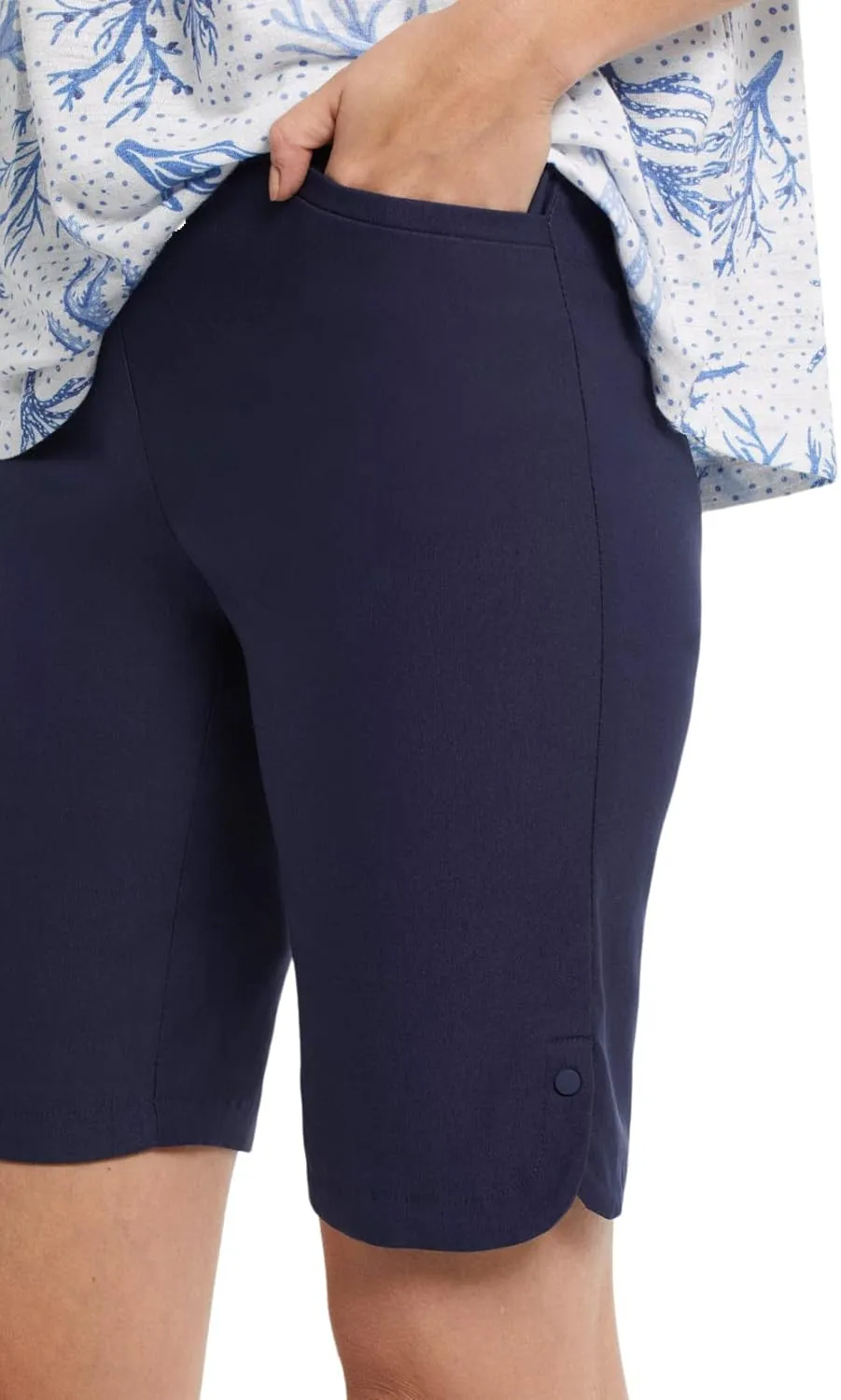 Tribal Women's Flatten It Pull on Short W/Snap Slit