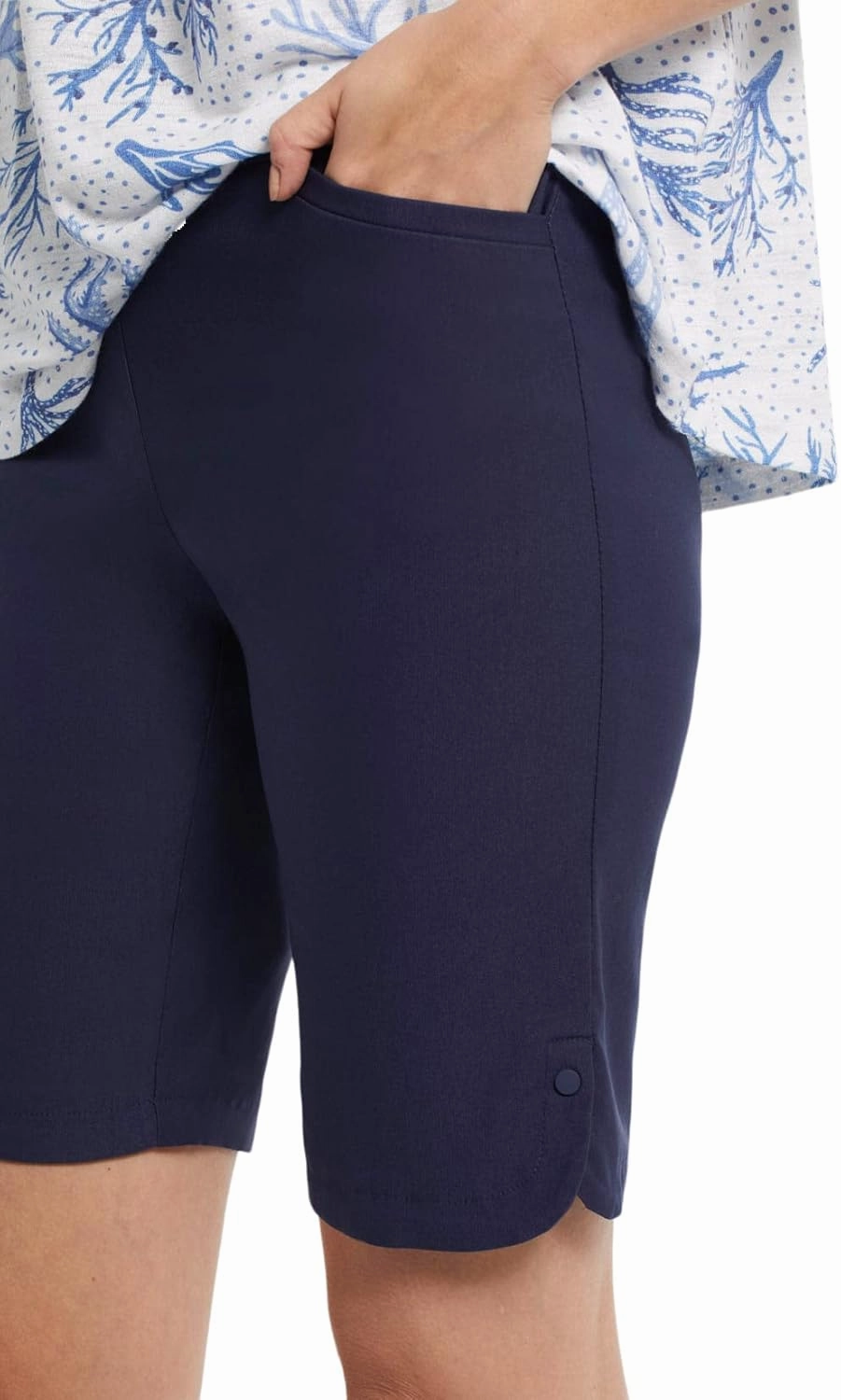Tribal Women's Flatten It Pull on Short W/Snap Slit
