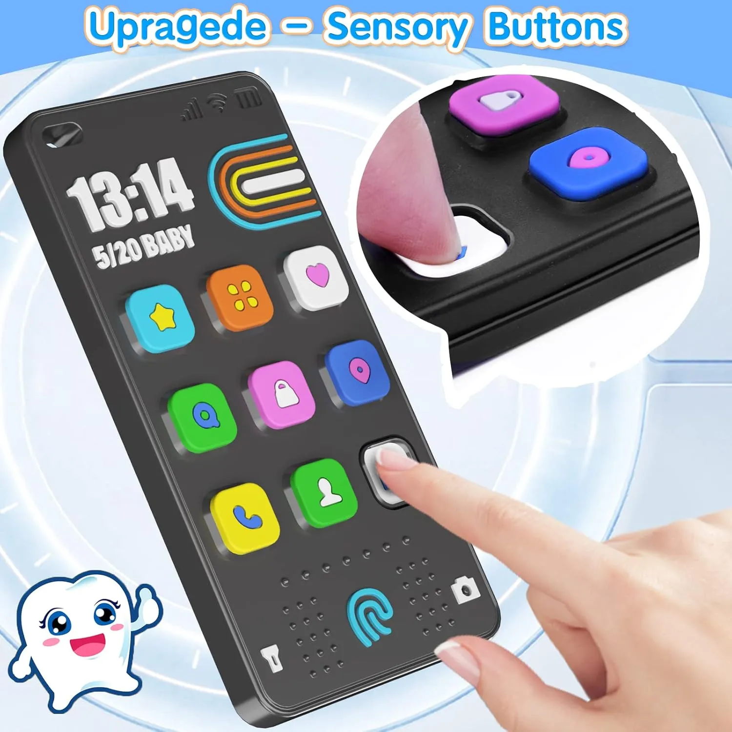 TV Remote Control Shape Baby Teething Toys and Phone Shape Teether Toys for Babies 6-12 Months, Soft Flexible Silicone Chew Toys for Baby - Black Pink