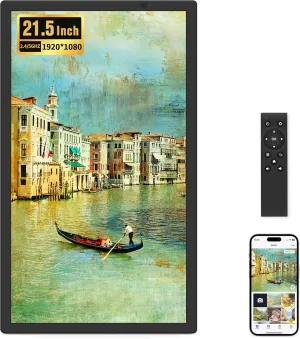 Uhale 21.5 Inch Large Digital Picture Frame WiFi with Remote Control, 1920 x 1080 FHD IPS No Touch Screen Electronic Photo Frames with 32GB, Support SD USB, Share Photos Videos Instantly