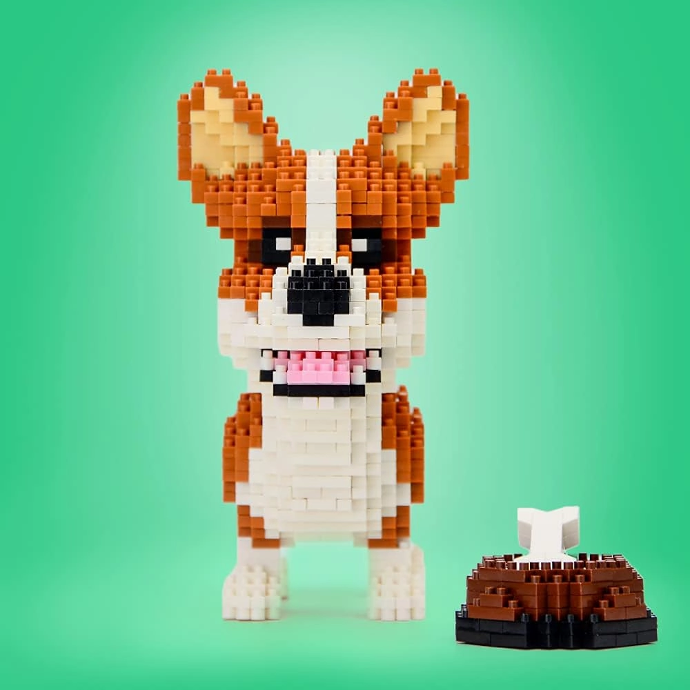 Ulanlan Adult Building Sets, Bricks Corgi, Micro Bricks Dog Animal Building Toy Bricks Dog for Dog Lover, Women, Girl 14 , Teens or Adult, 1380 Pieces