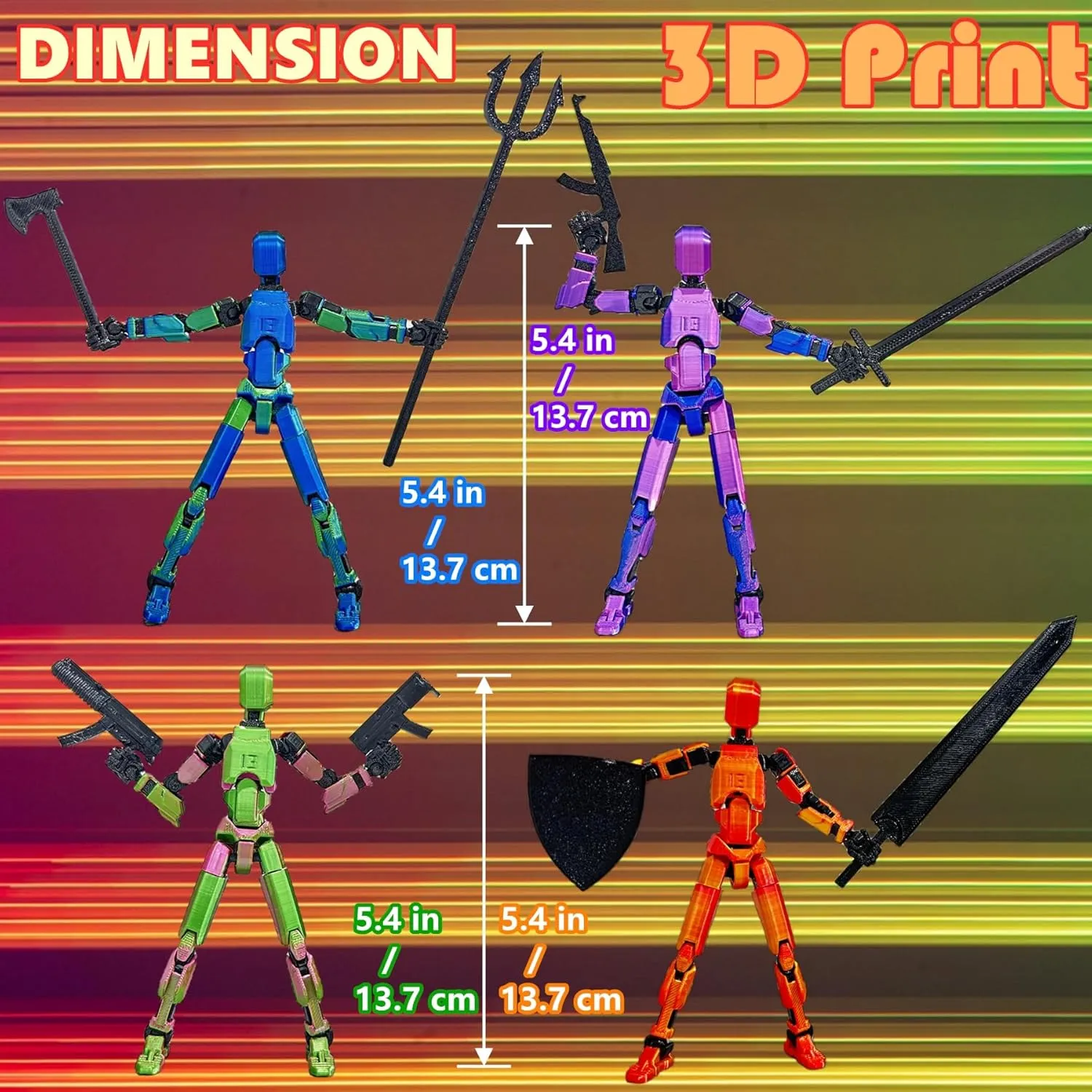 ULTHOOL Titan 13 Action Figure,Assembly Completed 3D Printed T13 Multi-Jointed Movable Robot with Full Articulation, Lucky 13 Nova 13 Dummy 13