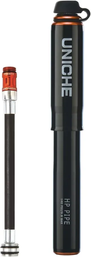 UNICHE Tech High Pressure HP 140 PSI Portable Road Bike Mini Pump Dual Head Fits Presta and Schrader - Small