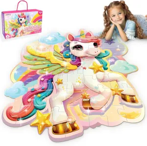 Unicorn Toys for Girls Age 4-6,48 Piece Unicorn Large Floor Puzzles for Kids Ages 3-5, Toddler Learning Preschool Educational Development Toys Christmas Birthday Gift for Boys Girls