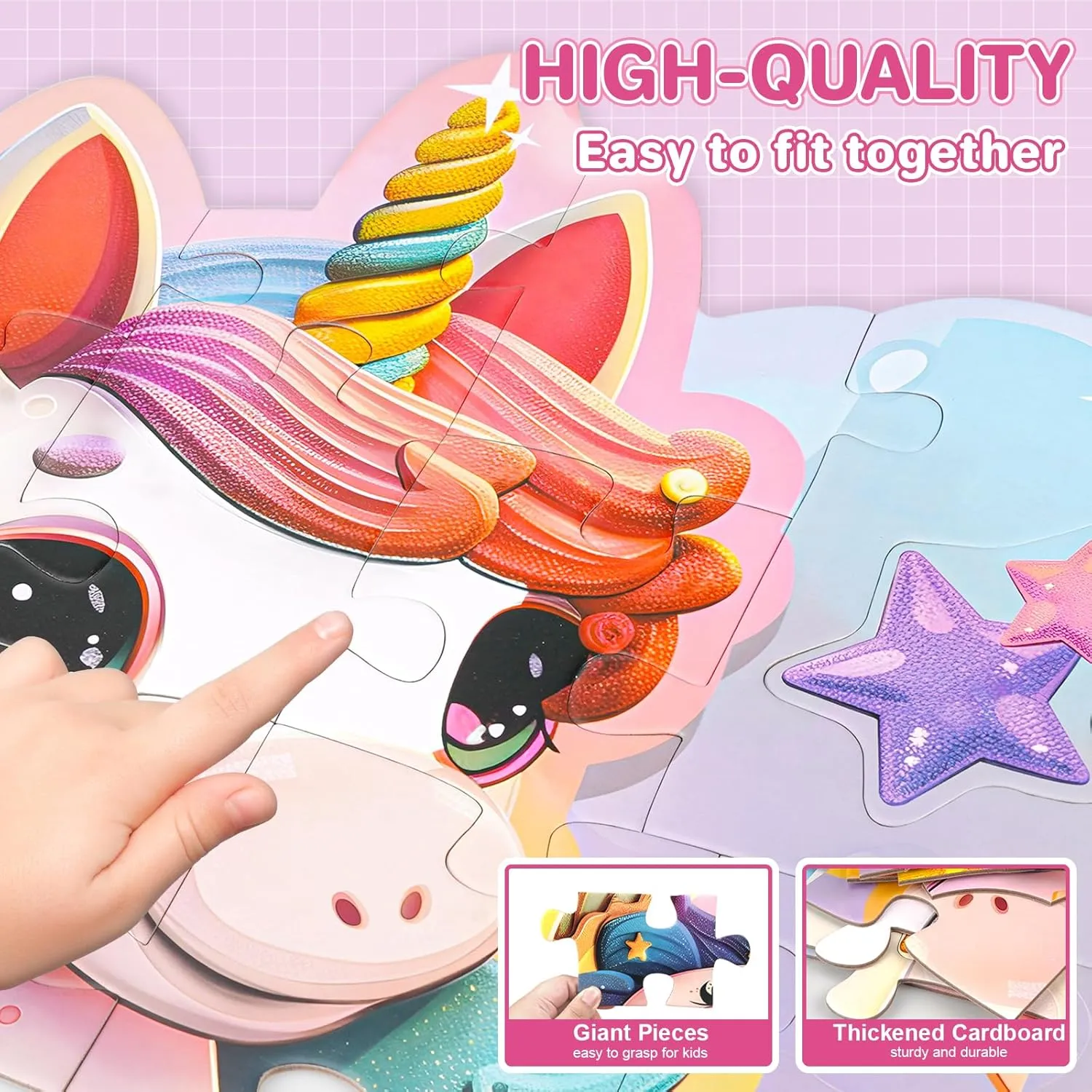 Unicorn Toys for Girls Age 4-6,48 Piece Unicorn Large Floor Puzzles for Kids Ages 3-5, Toddler Learning Preschool Educational Development Toys Christmas Birthday Gift for Boys Girls