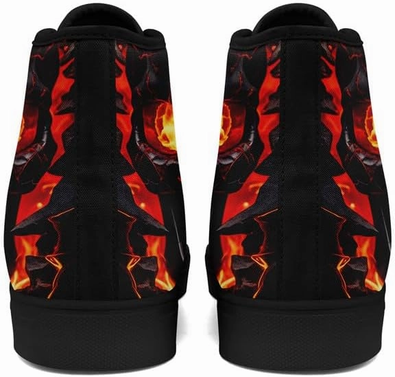 Unisex Fashion Skull High Top Sneakers Classic Lace-Up Canvas Shoes,Casual Cool Hip Hop Tennis Walking Shoes for Men Women