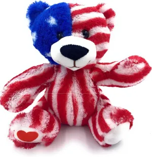 USA Bear American National Flag Stuffed Toy Plush Animal 8 Inch Souvenir Gifts for Kids
