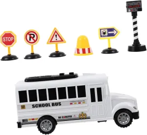 Vaguelly 1Set School Bus Pull Back Car for Adorable Friction Vehicle Present for Birthday Easy to Play No Battery Needed Safe Material for Fun