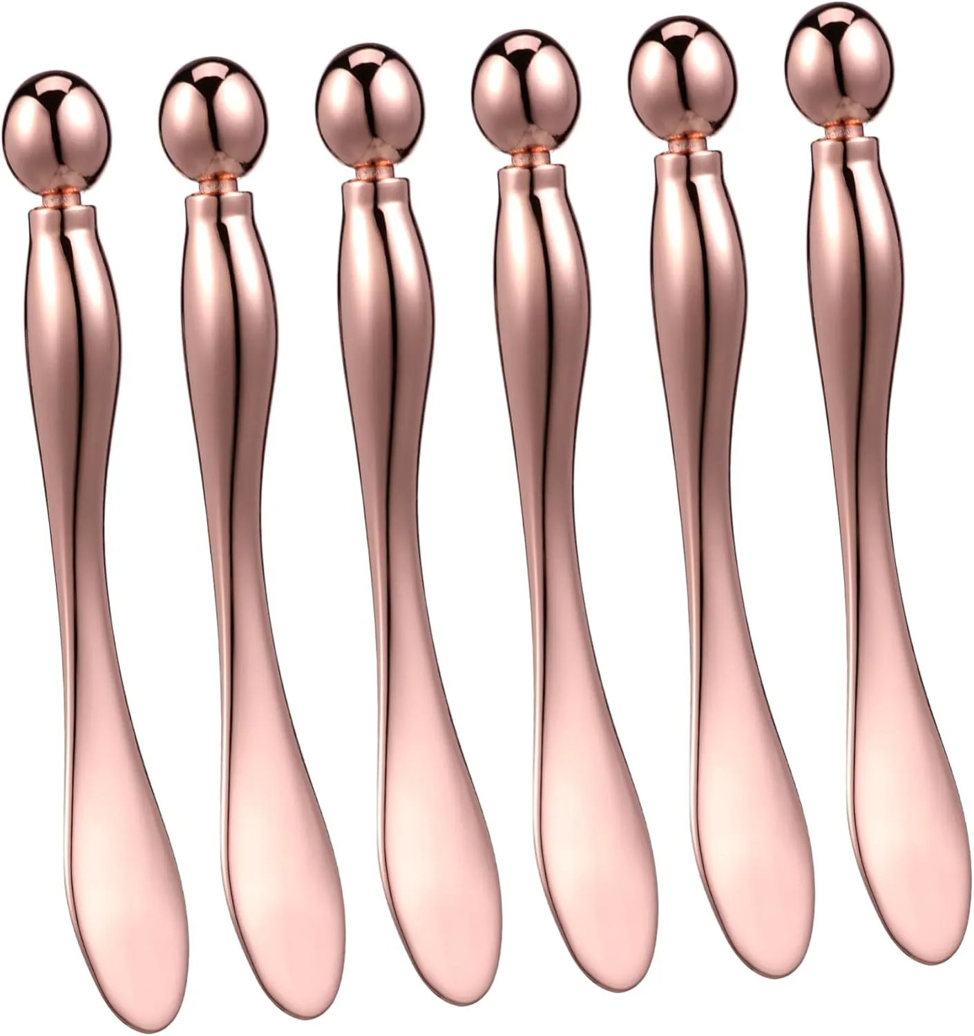 VALICLUD 6pcs Metal Eye Cream Applicator Roller Stylish Eye Massage Tool for Home Salon Compact Portable Design for Easy Application and Relaxing Facial Massage