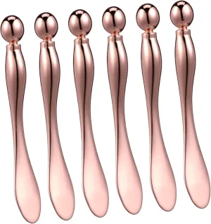 VALICLUD 6pcs Metal Eye Cream Applicator Roller Stylish Eye Massage Tool for Home Salon Compact Portable Design for Easy Application and Relaxing Facial Massage