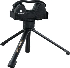 Vanguard Porta Aim Gun Rest. Compact and Portable Bench Rest. Quick Height Adjustment. Anti-Vibration Bag Rotates 360 Degrees , Black