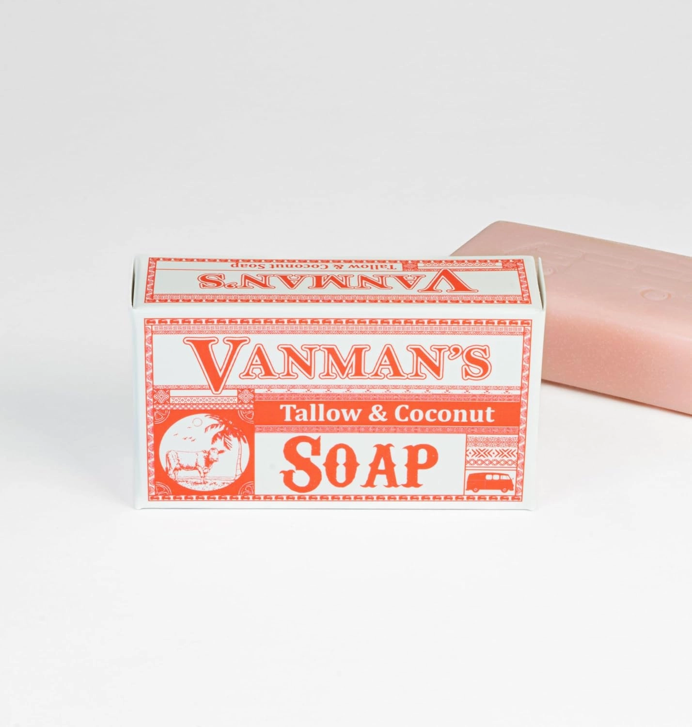 VanMan Beef Tallow and Coconut Oil Bar Soap – Pure Grass-Fed Beef Tallow Soap with Coconut Oil & Kaolin Clay, Subtle Grapefruit Scent, Hydrating & Nourishing, Clean Ingredients, 3.8oz - 10 Pack