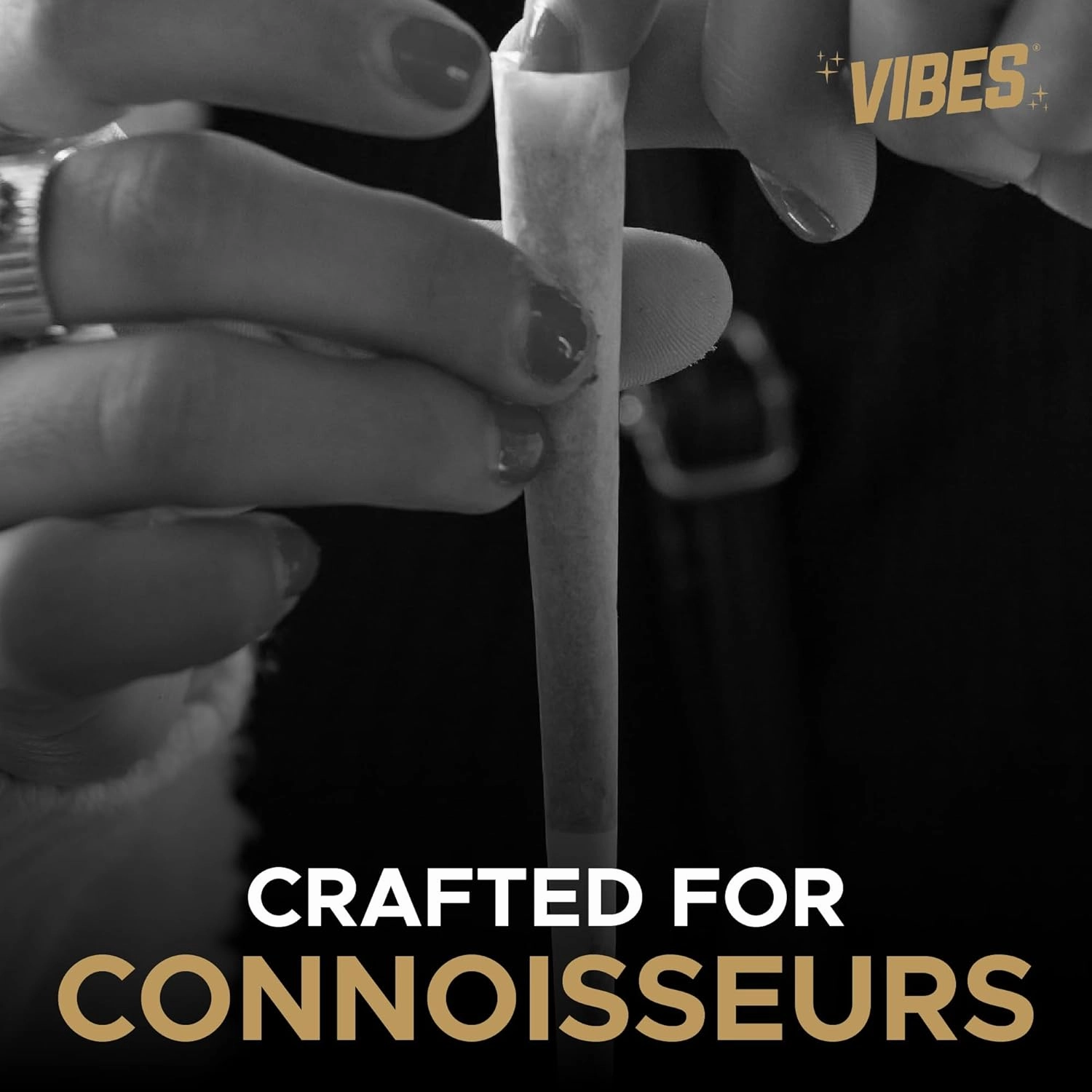 Vibes Ultra-Thin Pre-Rolled Cones (180 Cones) 1-1/4 Size, 30-Pack Display Box, Chlorine-Free Technology, and Convenient Packing Tool Included