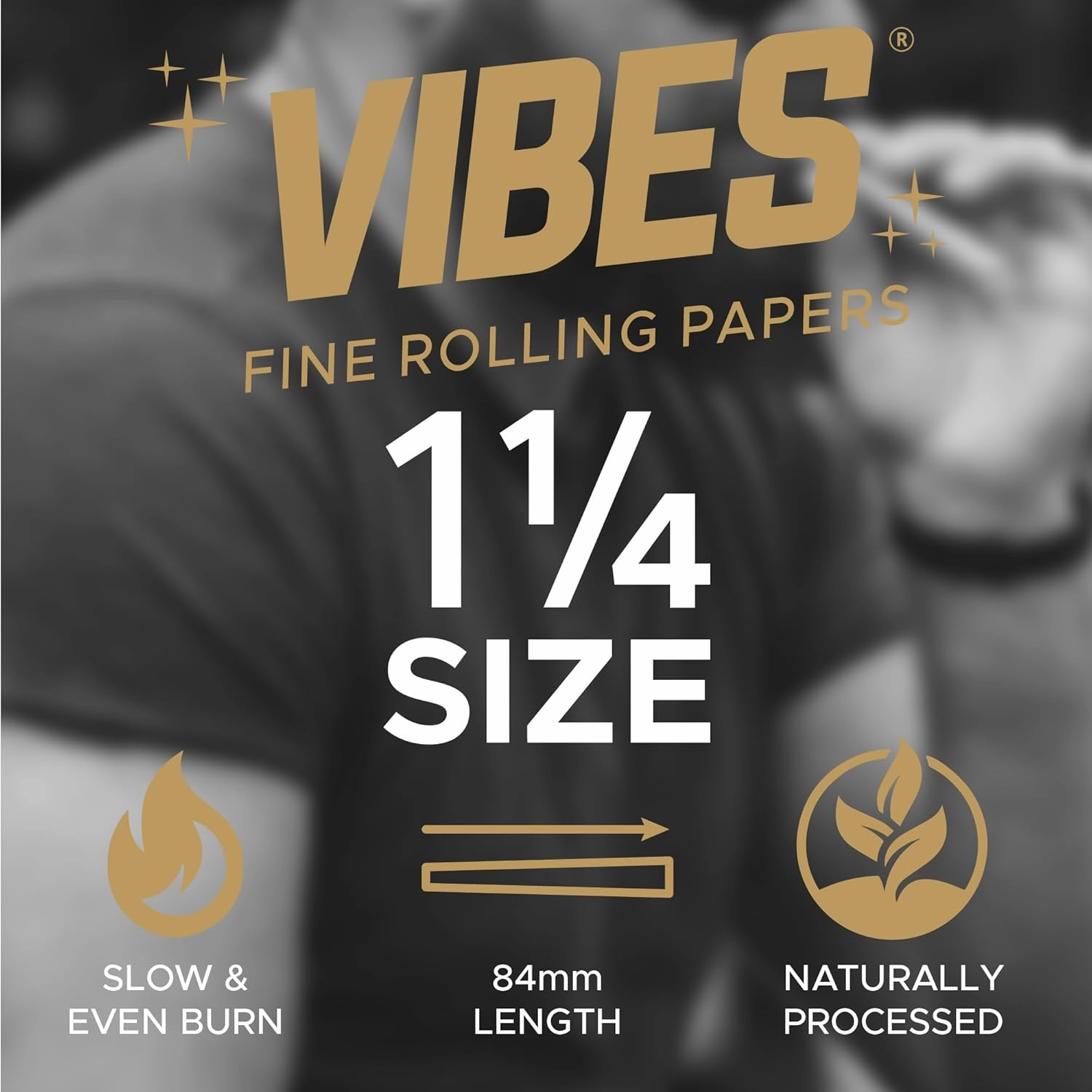 Vibes Ultra-Thin Pre-Rolled Cones (180 Cones) 1-1/4 Size, 30-Pack Display Box, Chlorine-Free Technology, and Convenient Packing Tool Included