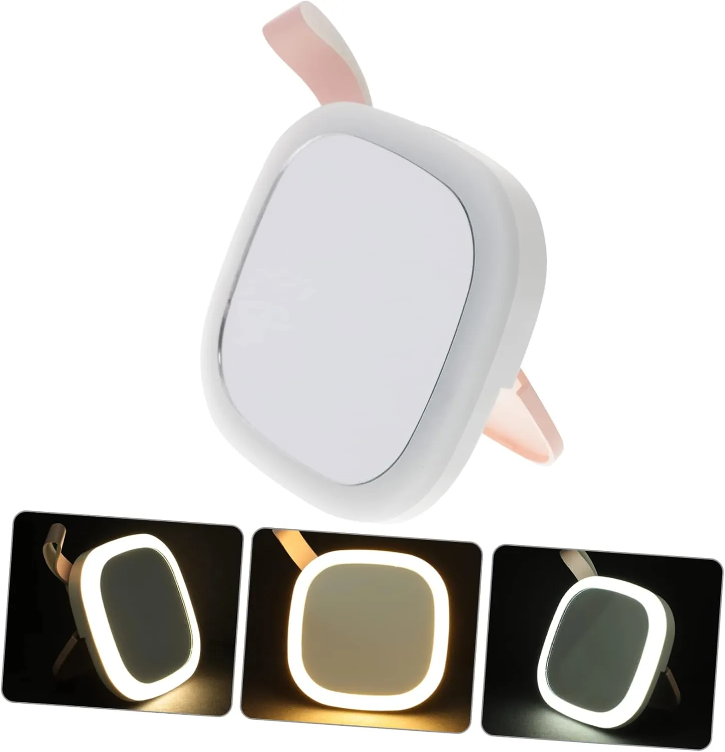 VOSAREA 3pcs Outdoor Portable Led Makeup Mirror Compact USB Rechargeable Pocket Mirror Night Light for Travel and Daily Use Double-Sided High-Definition for Girls and Women