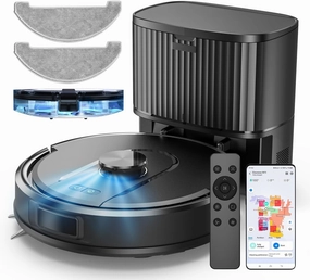 W11 Robot Vacuum and Mop with Self-Emptying, 60-Day Capacity，LiDAR Navigation, Home Mapping, 3000Pa Suction，No-Go Zones, Robotic Vacuum Cleaner for Pet Hair， Hard Floors, Carpets