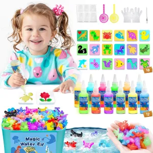 Water Elf Kit, Sea Creature 12 Colors Magic Gel 3D Handmade Water Toy Kids Education DIY Science Aqua Fairy Magic Water Elf Kit