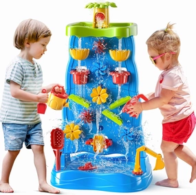 Water Table Toy for Kids 3 4 5 6 7 8 Years Old - Sand and Water Waterfall Table Activity Sensory Toy for Boy and Girl, Summer Outdoor Toy for Toddlers 3-6 Years Old