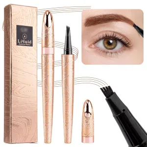Waterproof Eyebrow Pencil Microblade Eyebrow Pen Brown Eyebrow Pencils 4 Tip Microblade Brow Pen Eyebrow Tint Pen Natural Microblading Pen Brown Brow Pencil Eyebrow Makeup #Light Brown