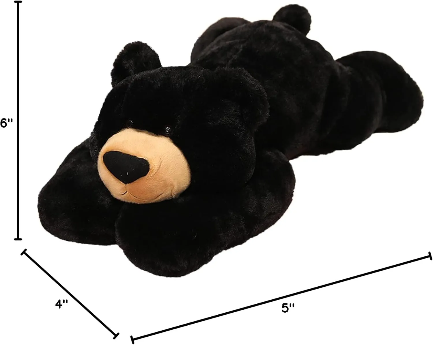 Weighted Stuffed Animals, 19.7" 3.3lbs Weighted Bear Stuffed Animal Toy Cute Black Bear Plush Pillow Weighted Plush Animals Toy